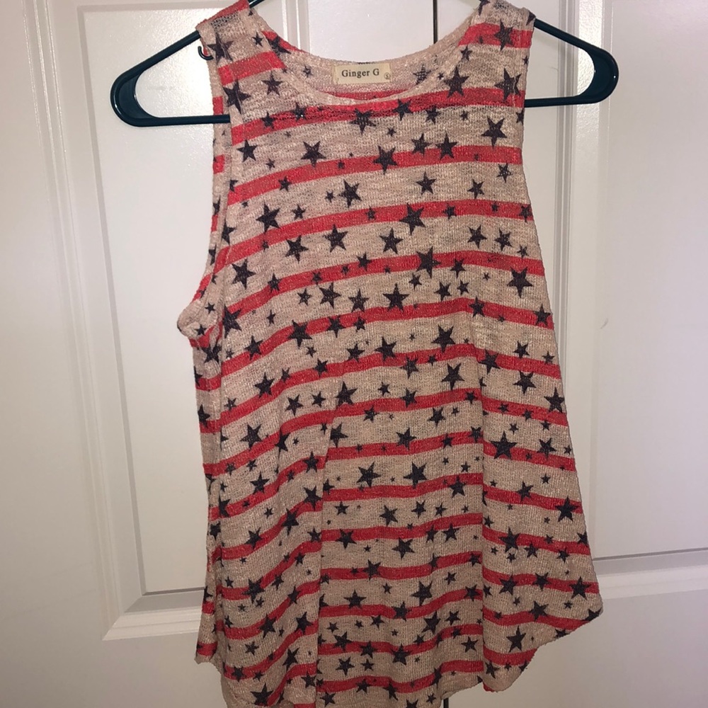 Red white and blue top